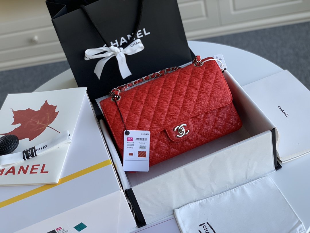 Ch@nel Flap Bag-Caviar Leather-25CM