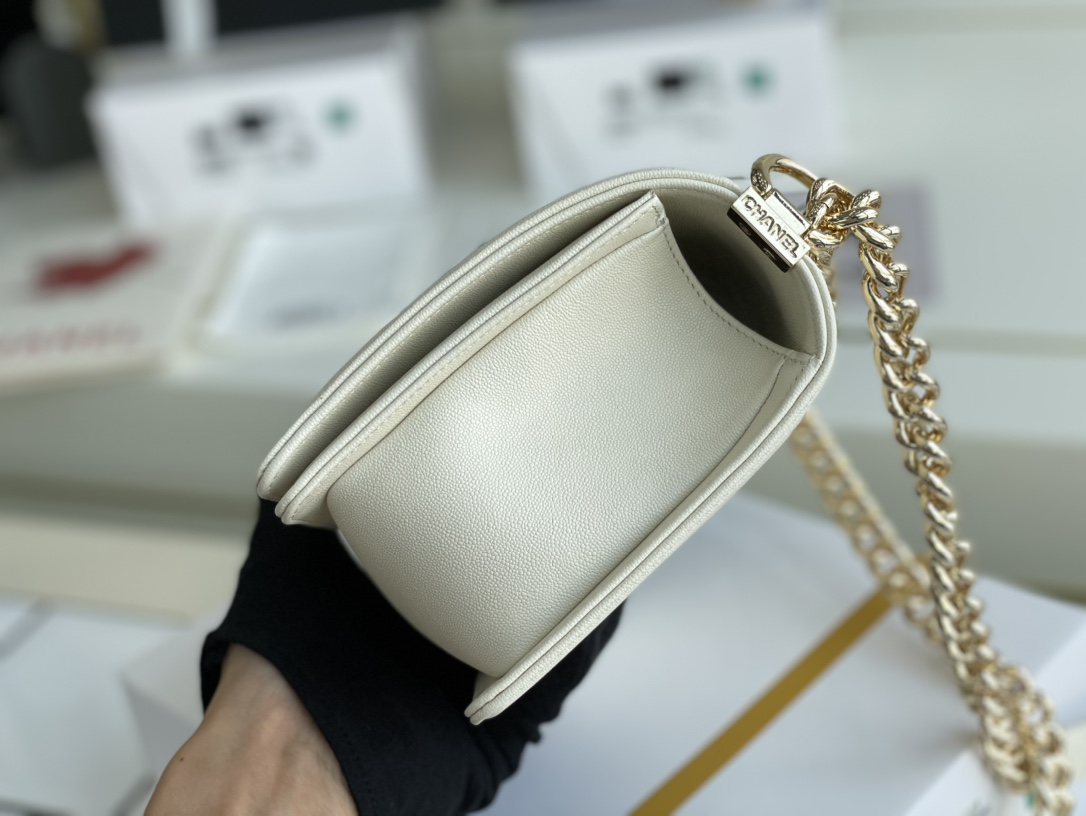 Ch@nel Boy Bag-Caviar-25CM