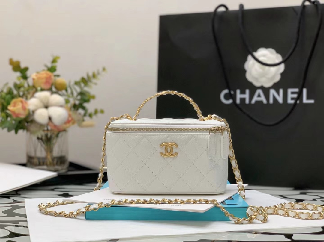 Ch@nel Cosmetic Bag-Caviar-18CM