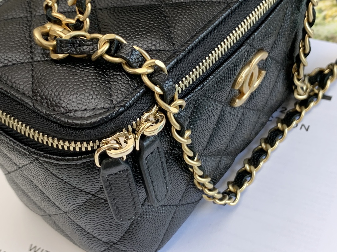 Ch@nel Cosmetic Bag-Caviar-18CM