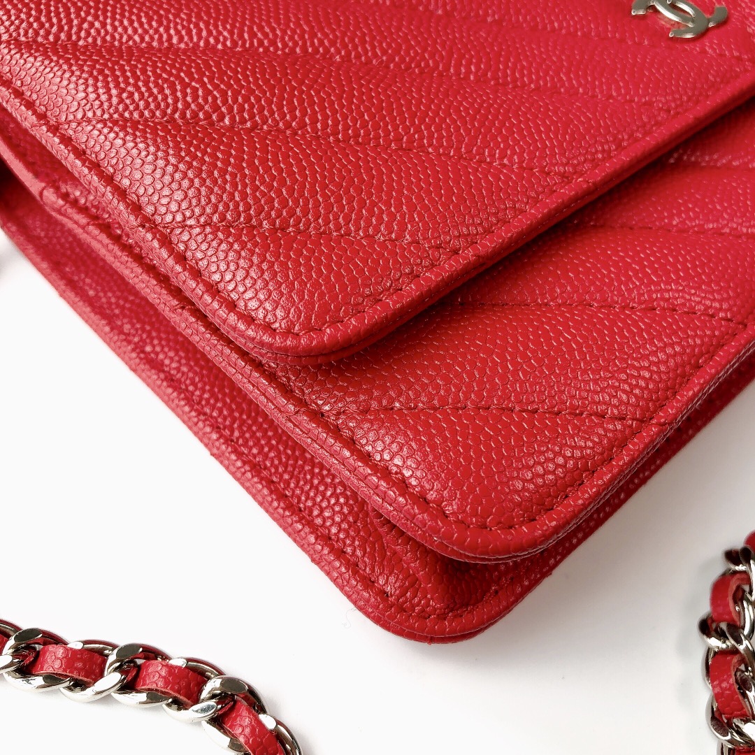 Ch@nel Wallet On Chain-Silver Hardware-19*12*3.5CM