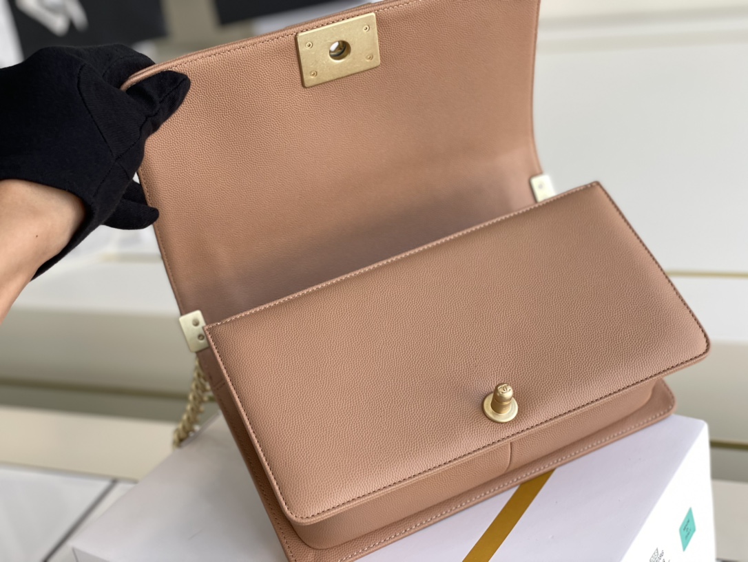 Ch@nel Boy Bag-Caviar-25CM