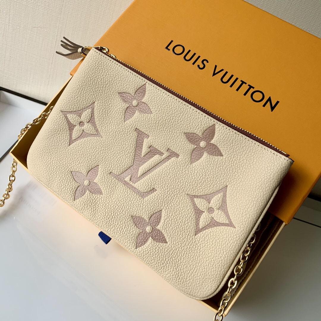 l0*is V*t0n m80084 pochette double zip bag -20*12.5*3cm