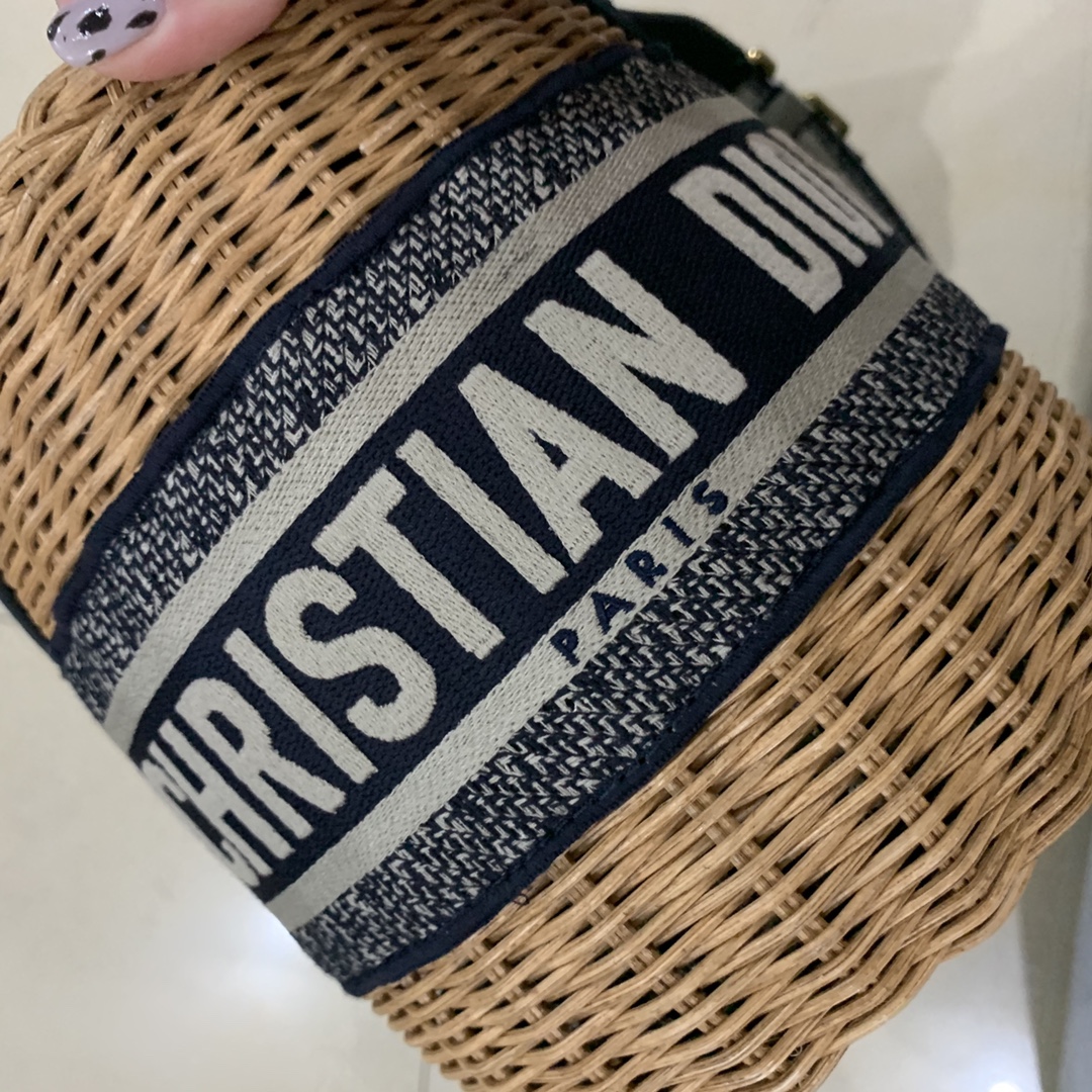 D*or bamboo woven round bag-18*19cm