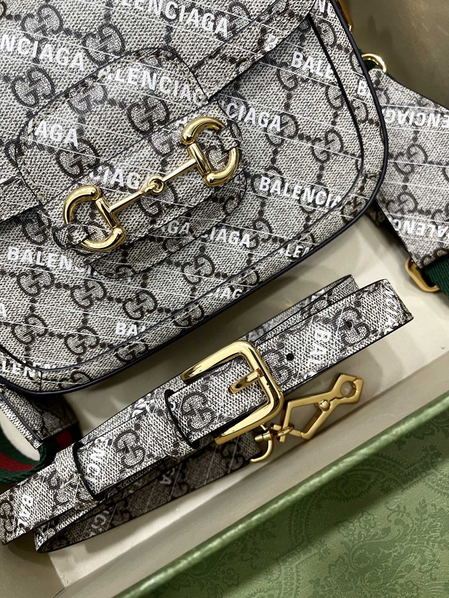 G*u*i&ba*len*cia*ga 1955 horsebit bag-21/13/9cm