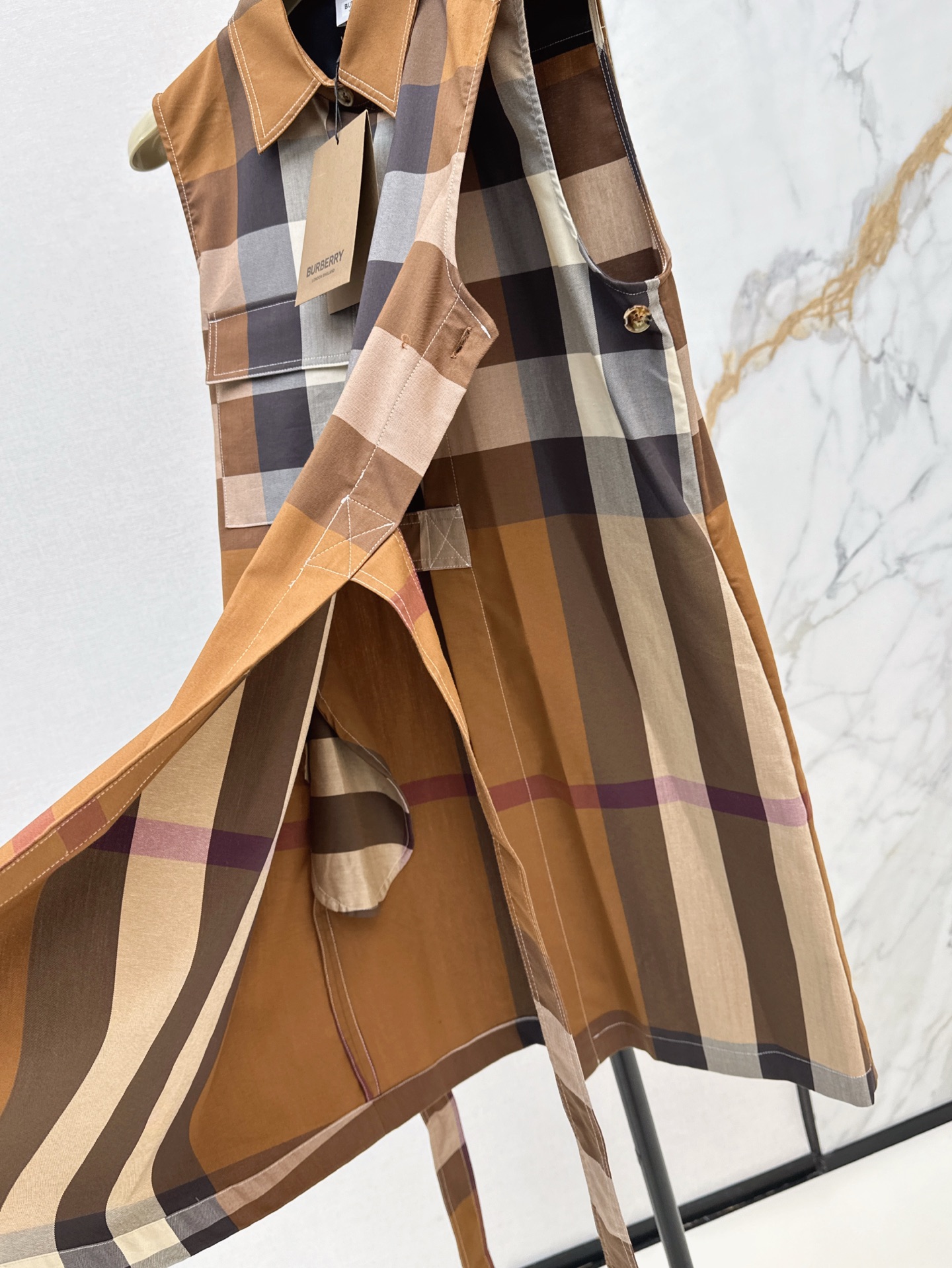 Bur 25SS Classic Checkered Shirt Dress