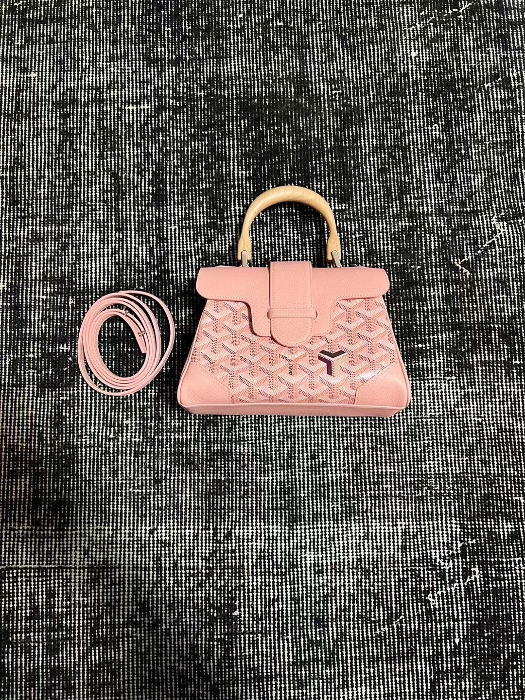 Go*ard coated canvas and leather saigon top handle bag-11.5x7x14.5cm