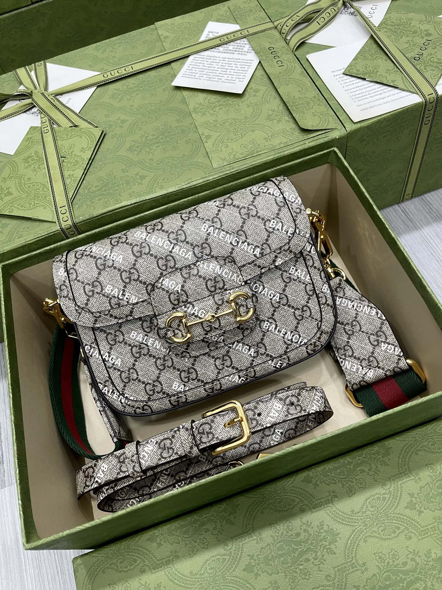 G*u*i&ba*len*cia*ga 1955 horsebit bag-21/13/9cm