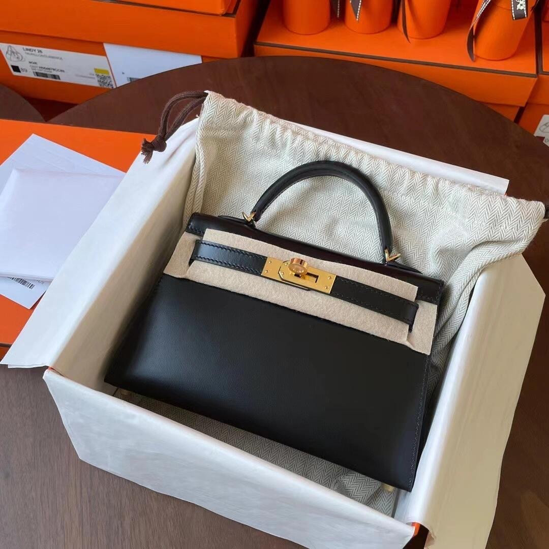 H**me5 mini kelly with box leather