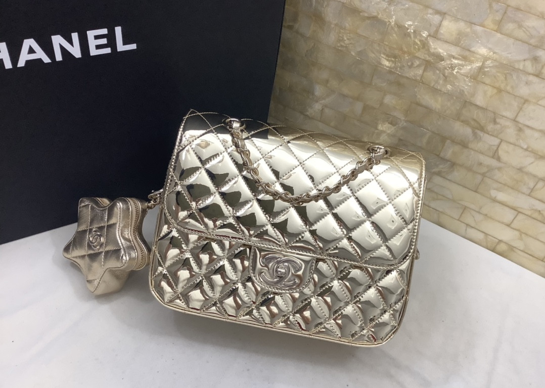 Ch@nel 2024SS Backpack & Star Coin Purse-18.5*23.5*8.5CM