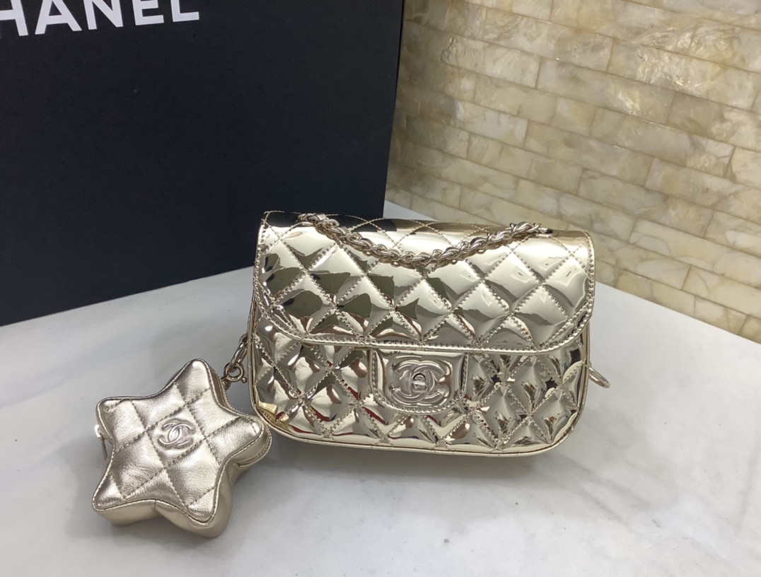 Ch@nel 2024SS Mini Flap Bag & Star Coin Purse-20*15*4CM