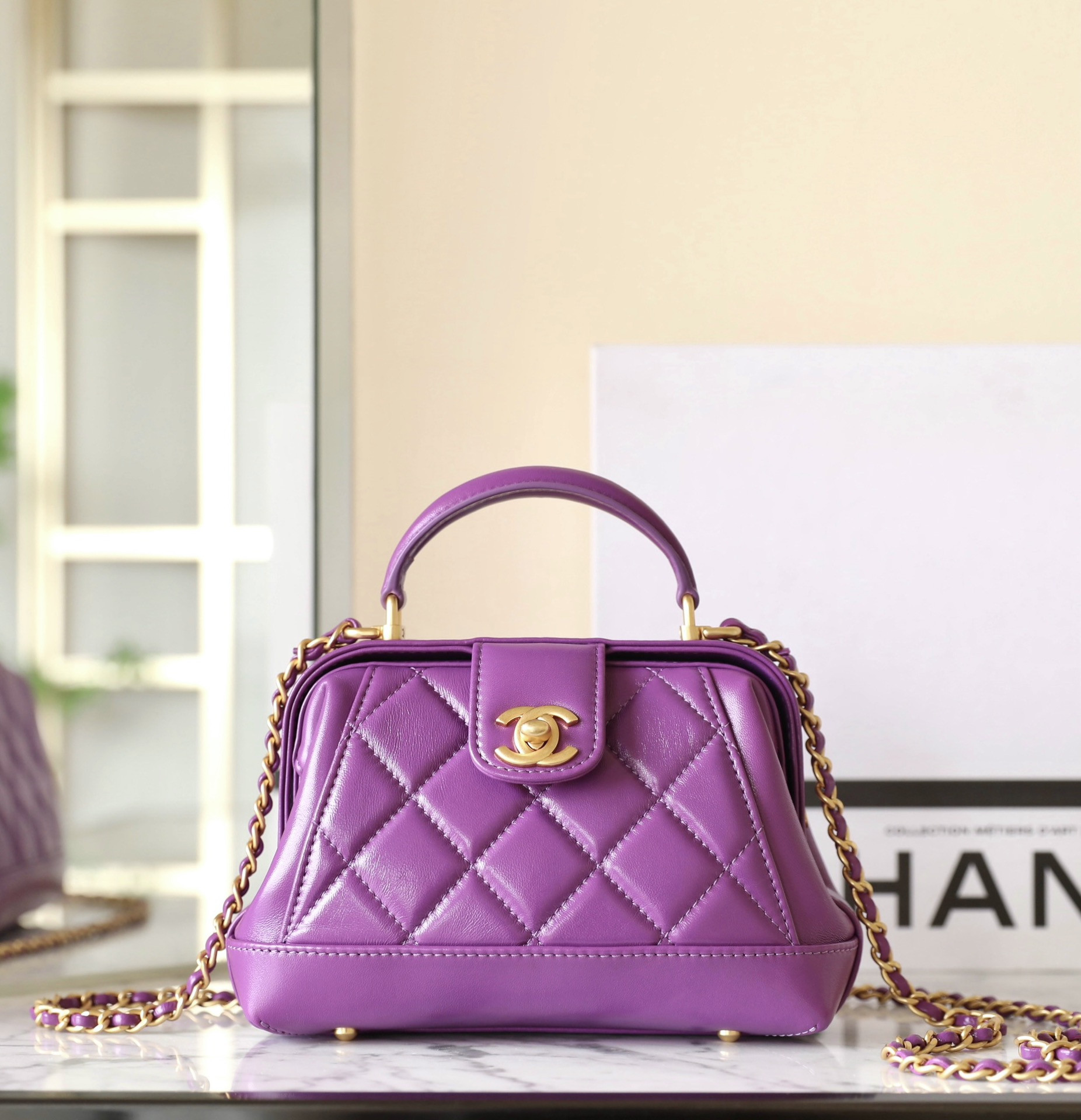 Ch@nel Bag With Top Handle-12*18*7CM