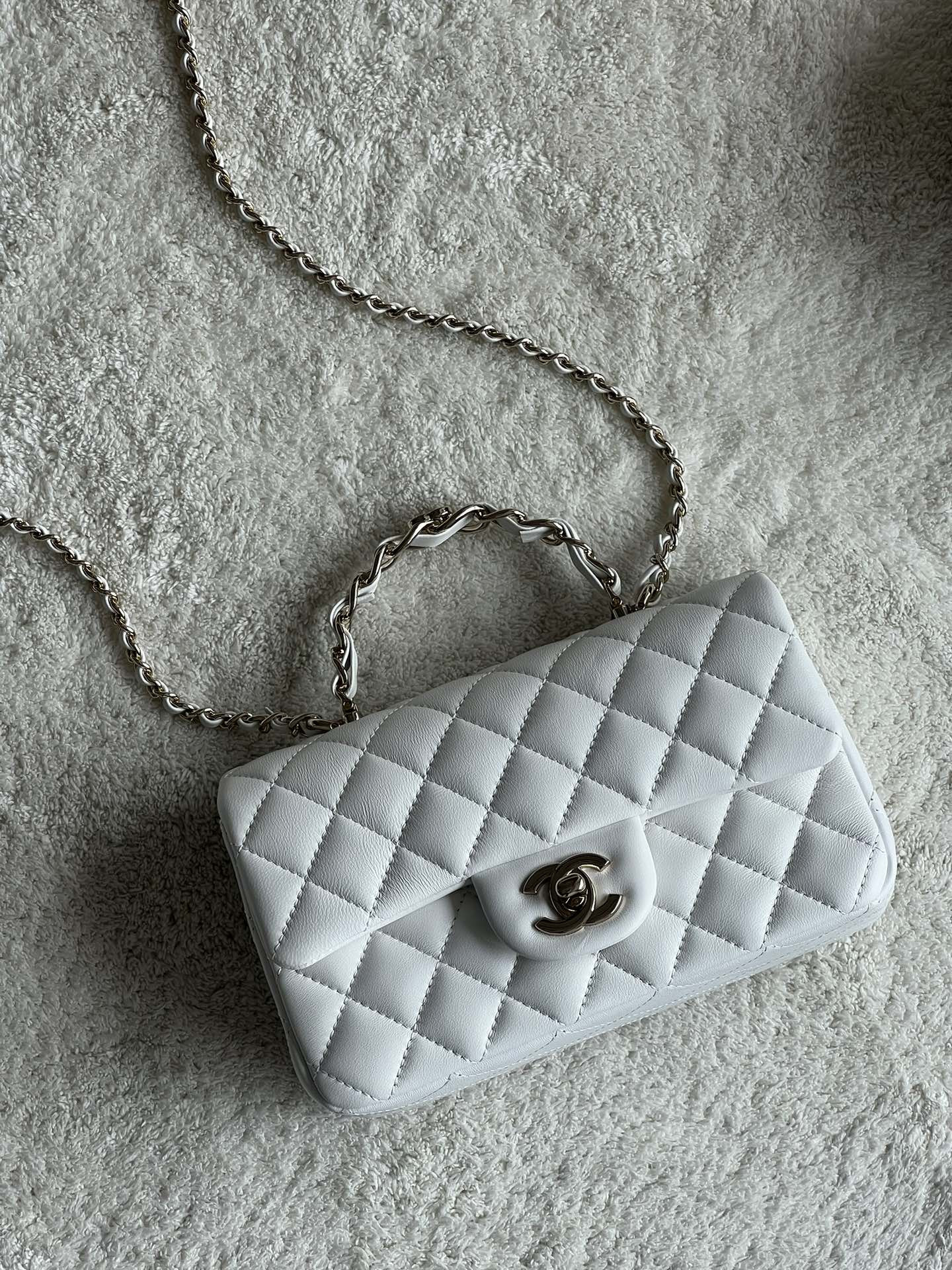 Ch@nel Flap Bag Mini CF handle -20*12*6cm