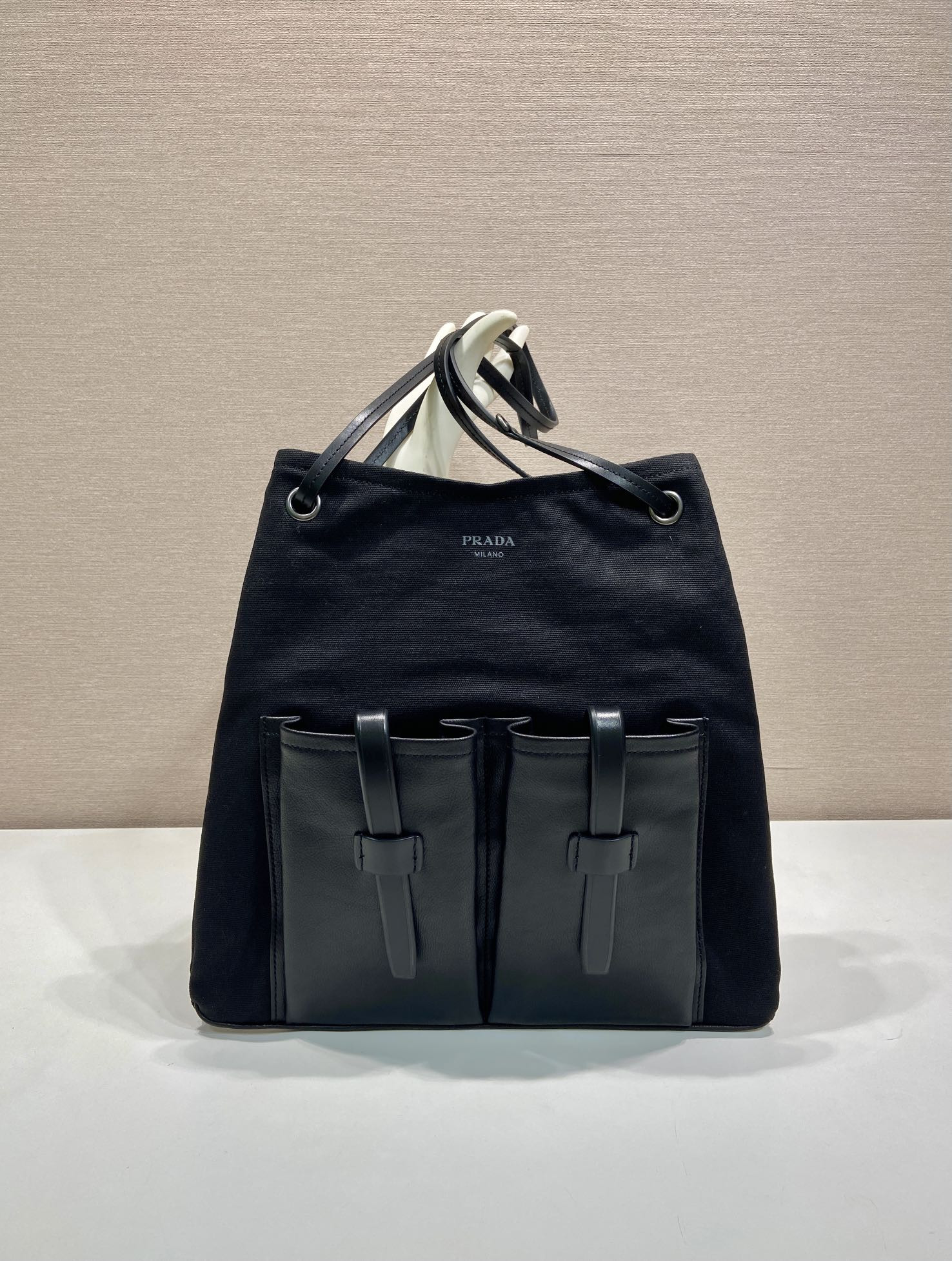 Pra*a Large Route Leather Tote Bag-1BC293-39*33CM
