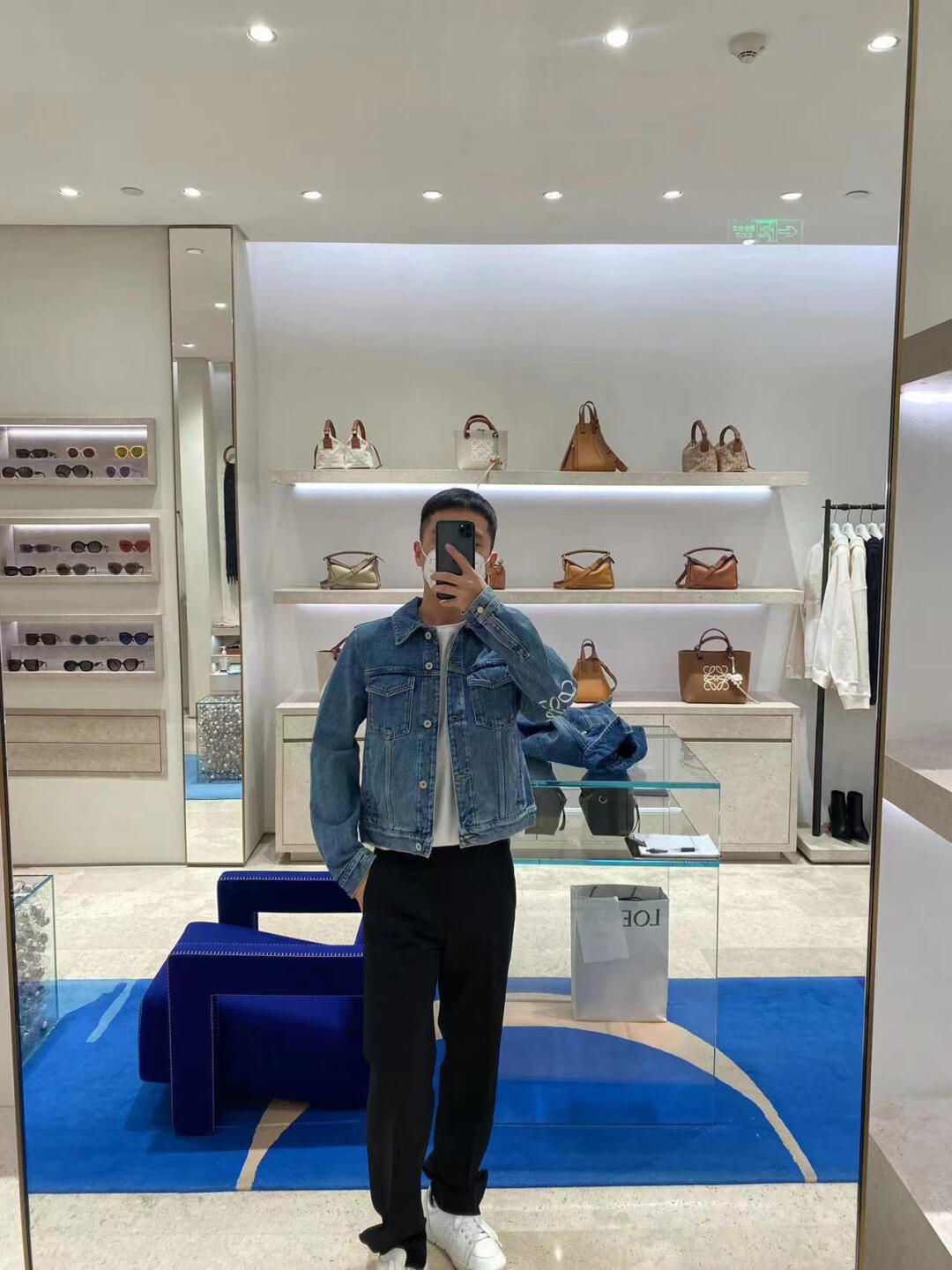 L0ew* anagram jacket in denim blue