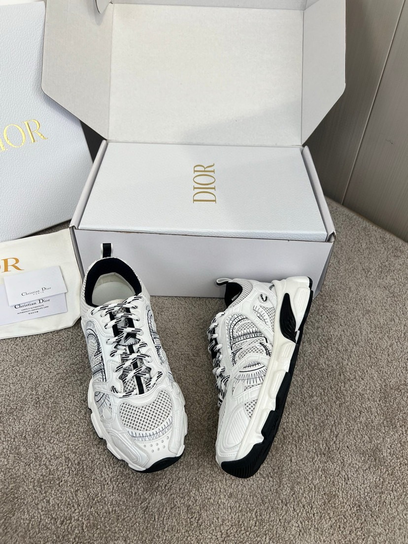 Diro Chrono Sneaker Mesh with White and Black Leather-Effect Panels