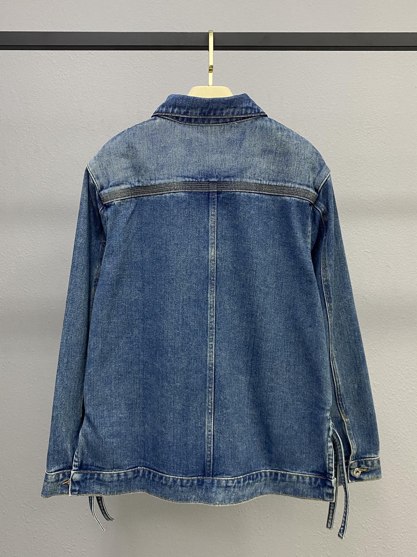 L0ew* anagram-debossed denim jacket