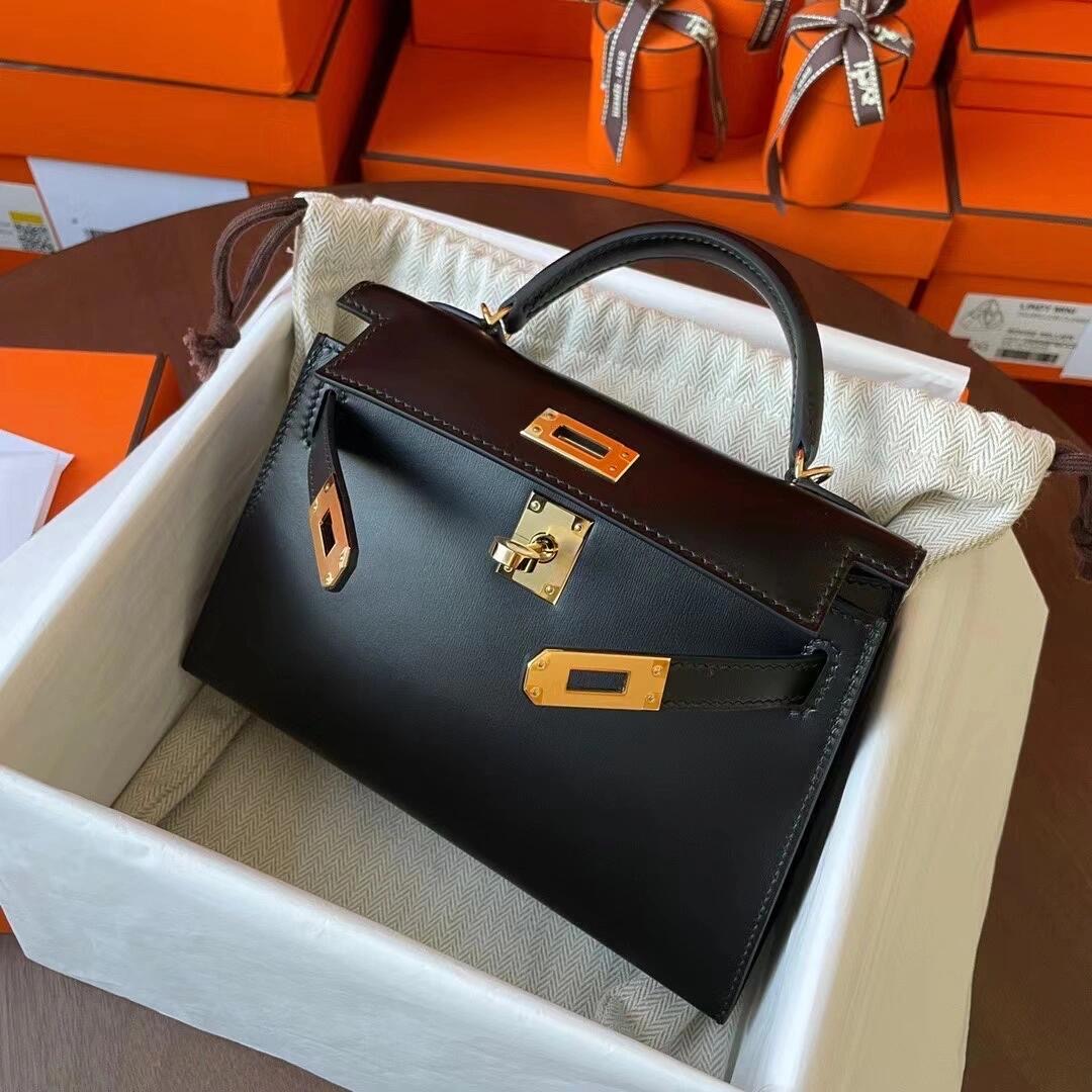 H**me5 mini kelly with box leather
