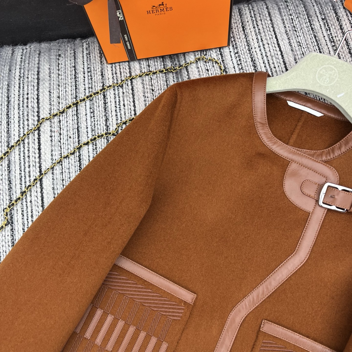 h**me5 double-Fa*ed wool and cashmere coat