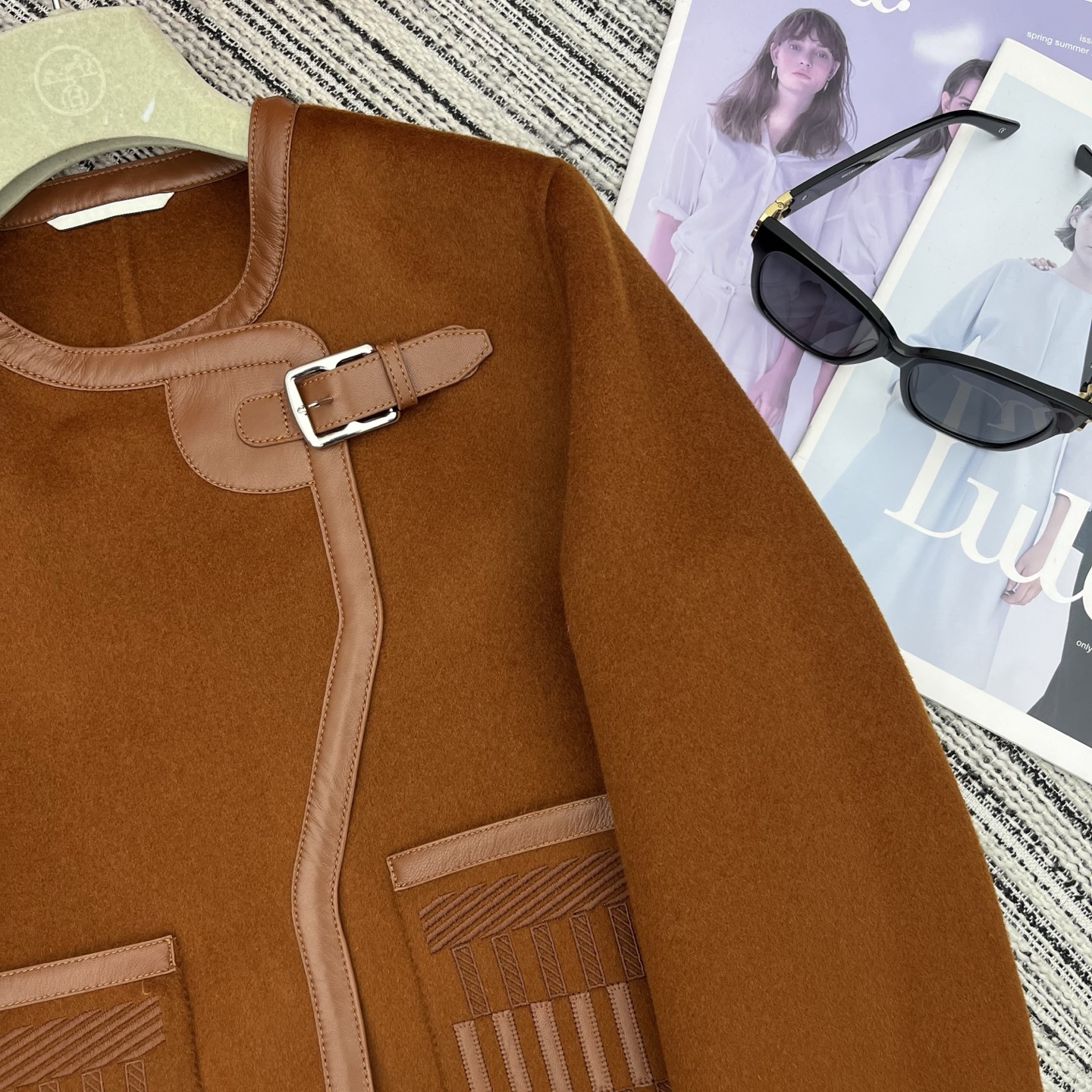 h**me5 double-Fa*ed wool and cashmere coat