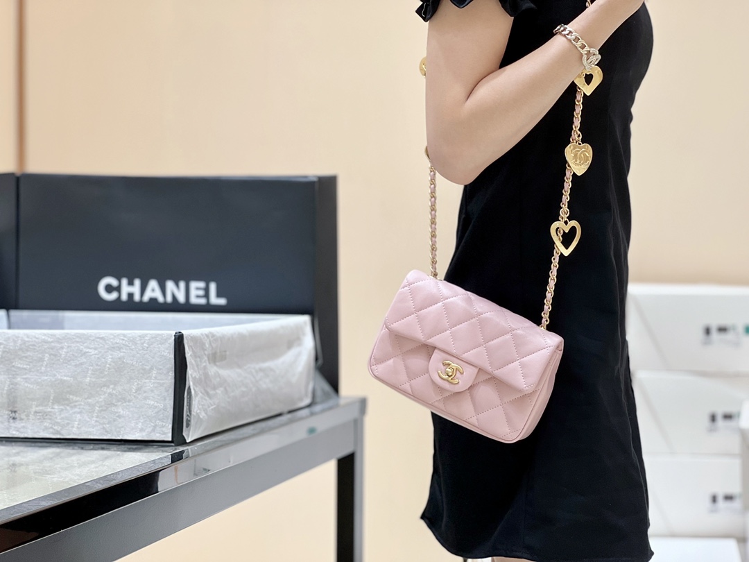 Ch@nel Flap Bag-12*19*7CM