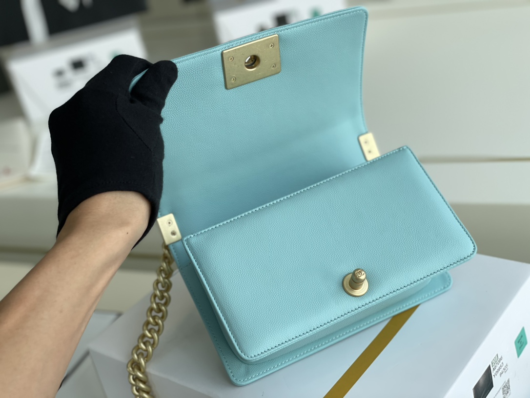 Ch@nel Boy Bag-Caviar-20CM