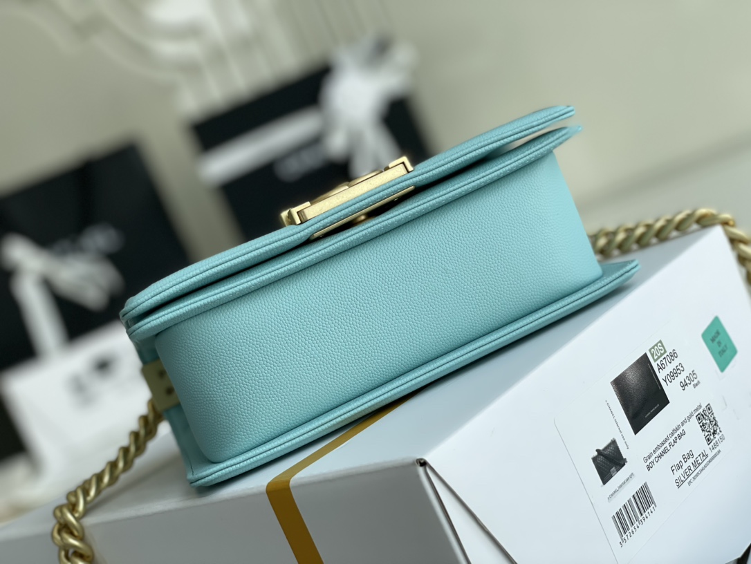 Ch@nel Boy Bag-Caviar-20CM