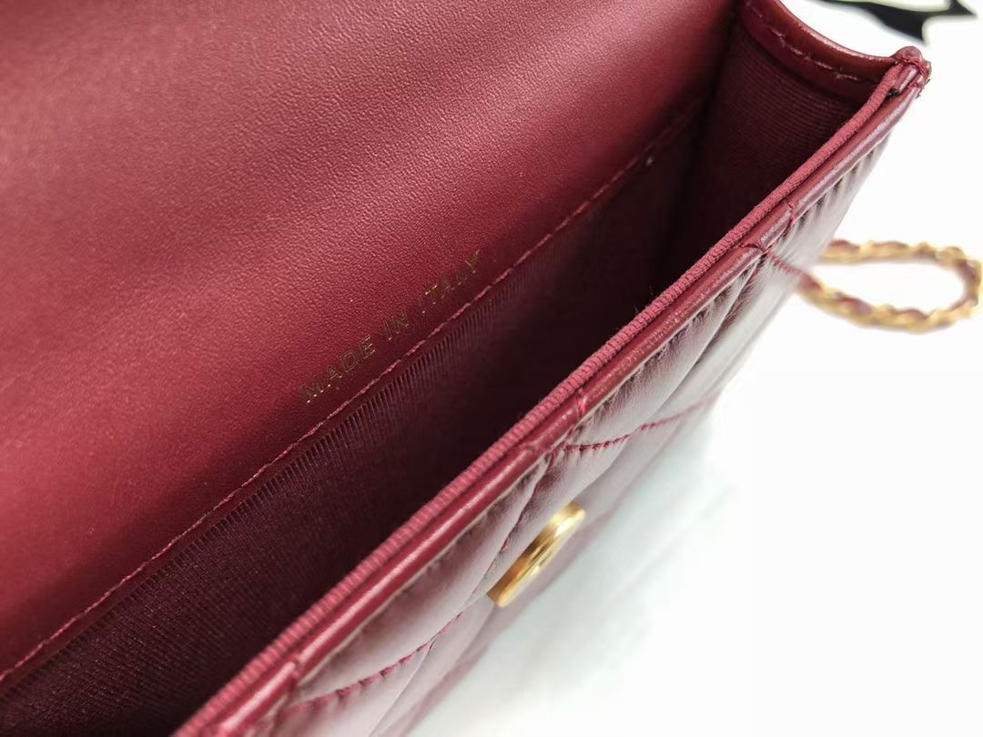 Ch@nel Quilted Pearl Crush Clutch With Chain Bag-12*9*2CM