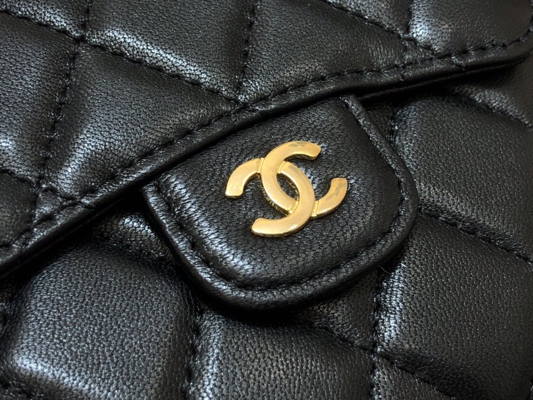 Ch@nel Wallet-Gold Harware-Lamskin-11*10CM