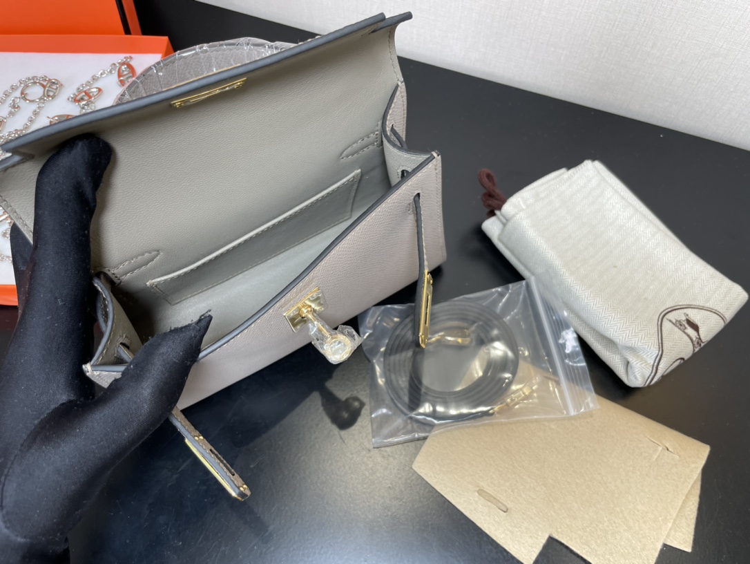 H**mes kelly-gold&silver hardware-19cm