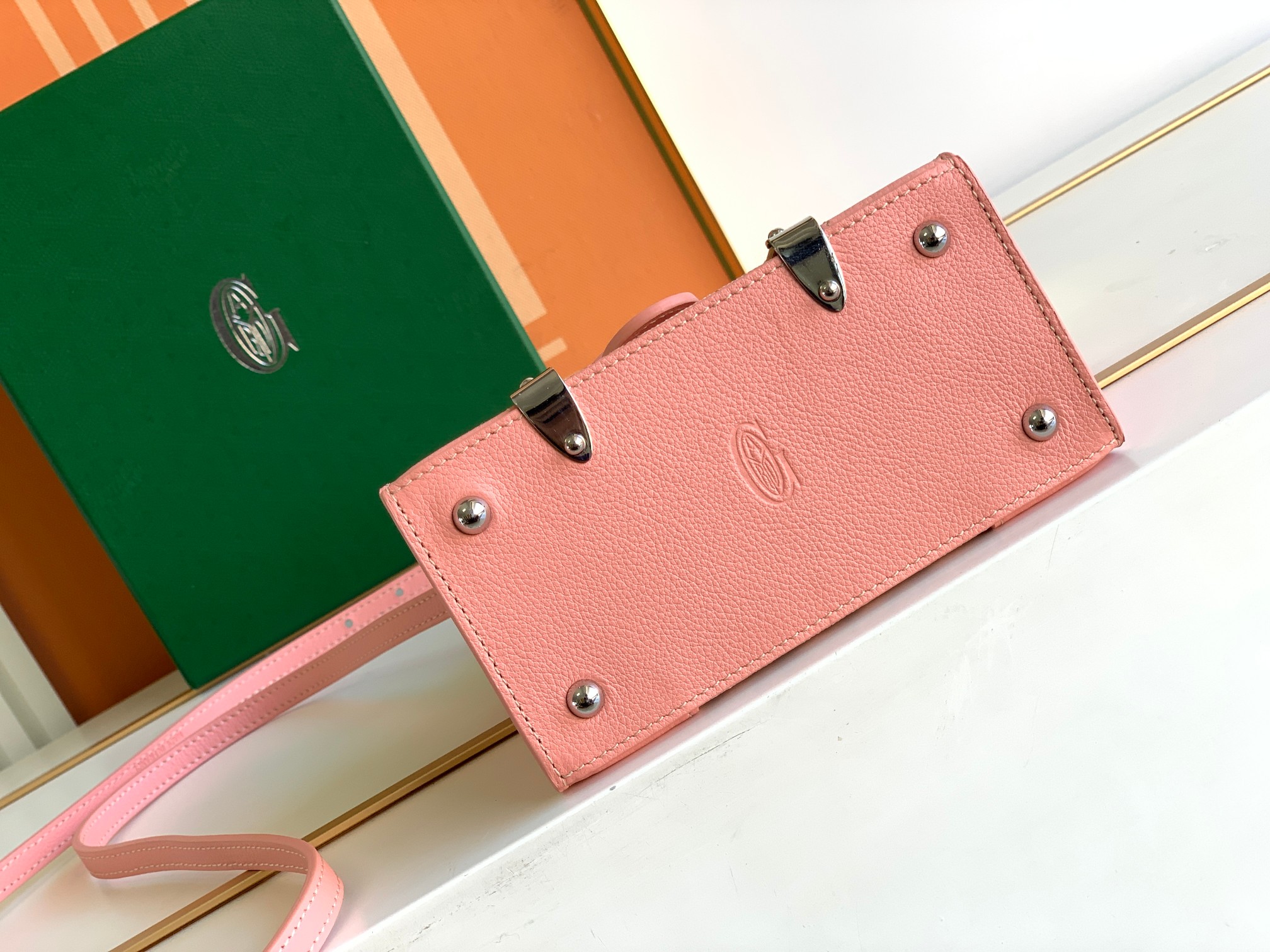 Go*ard coated canvas and leather saigon top handle bag-11.5x7x14.5cm