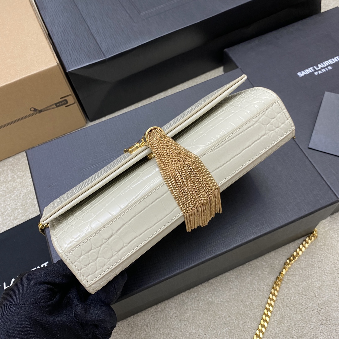 Y*L kate with tassle in crocodile-20x13.5x5.5ccm