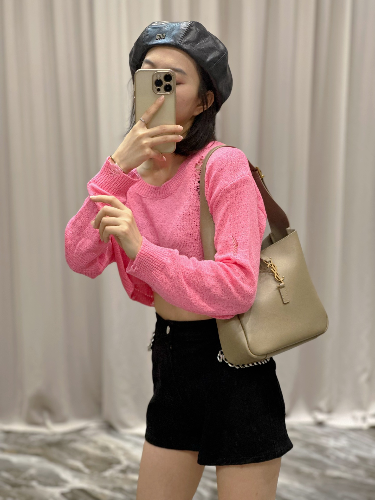 Y*L le5a7 vintage bag-23×22×8.5cm