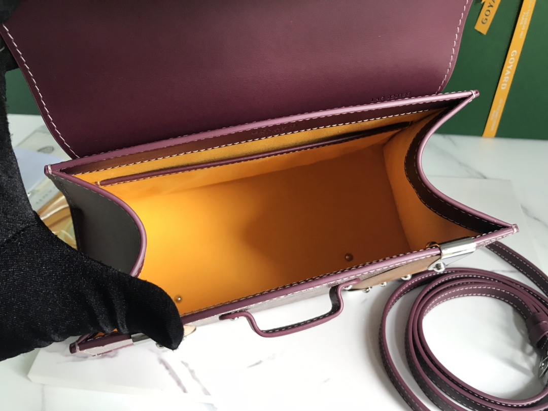 Go*ard coated canvas and leather saigon top handle bag-28×20×12cm