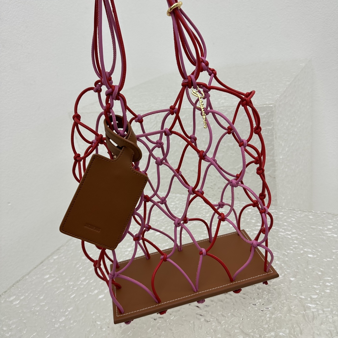 Ja*qvemvs mesh beach tote bag-23*42*11.5cm