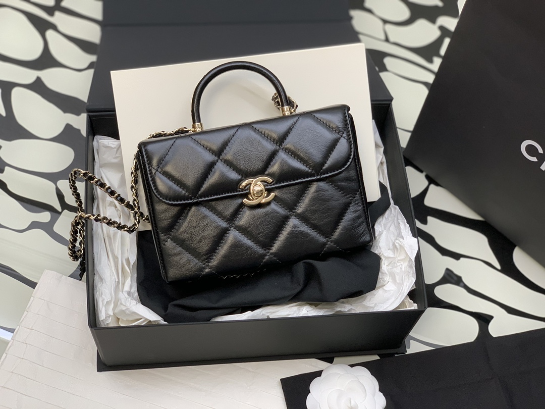 Ch@nel Vintage Box Bag-10.5*22*9CM