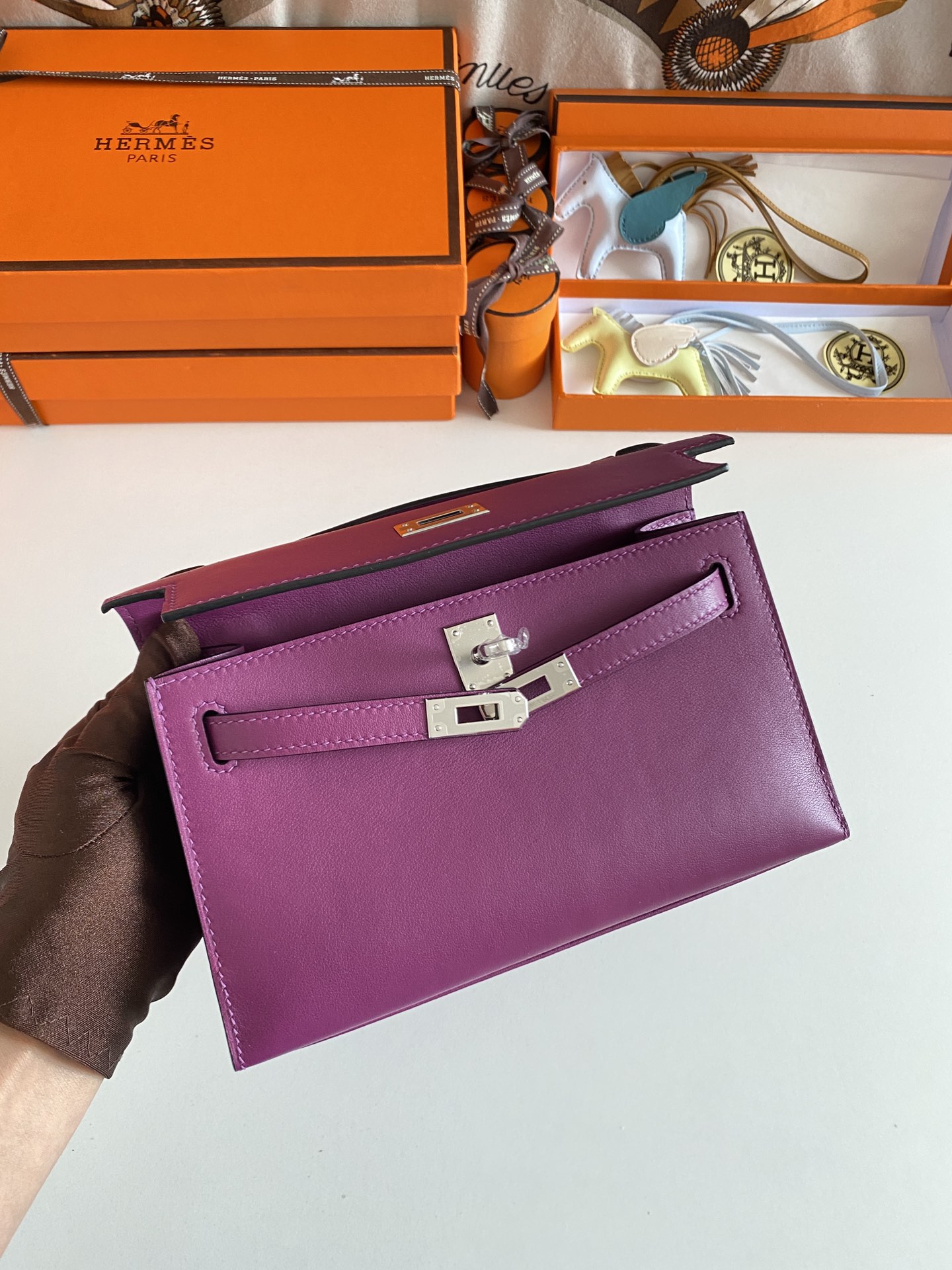 H**mes mini kelly pochette-swift -22cm