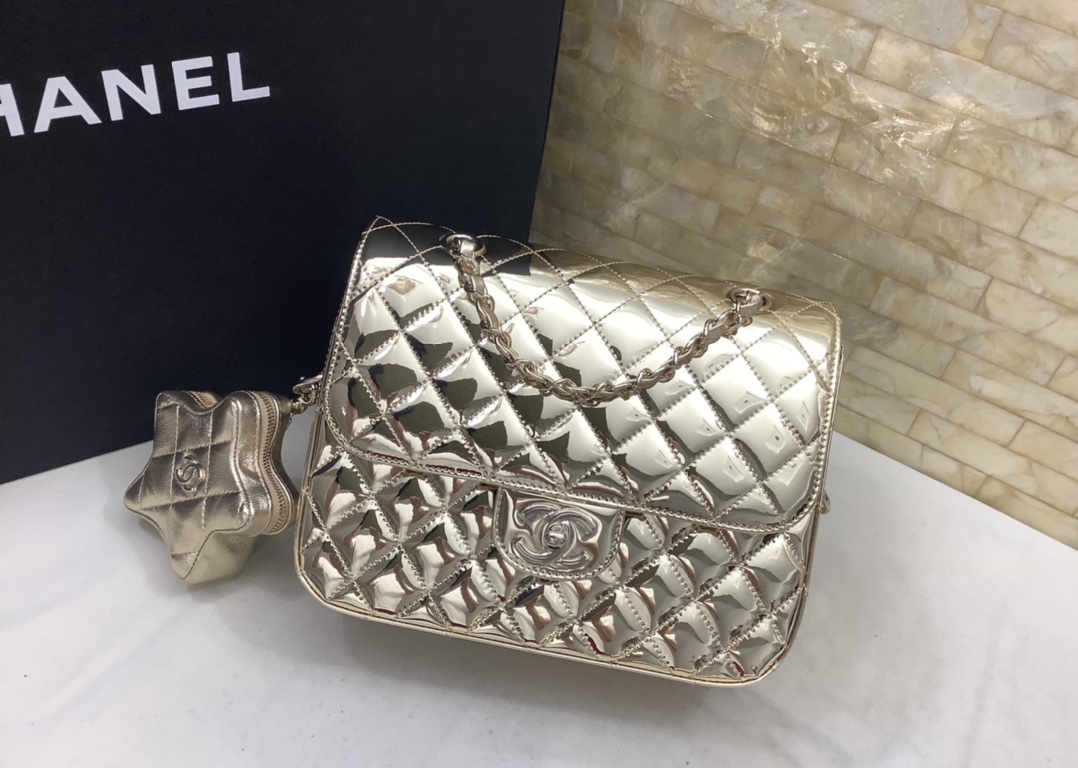 Ch@nel 2024SS Backpack & Star Coin Purse-18.5*23.5*8.5CM