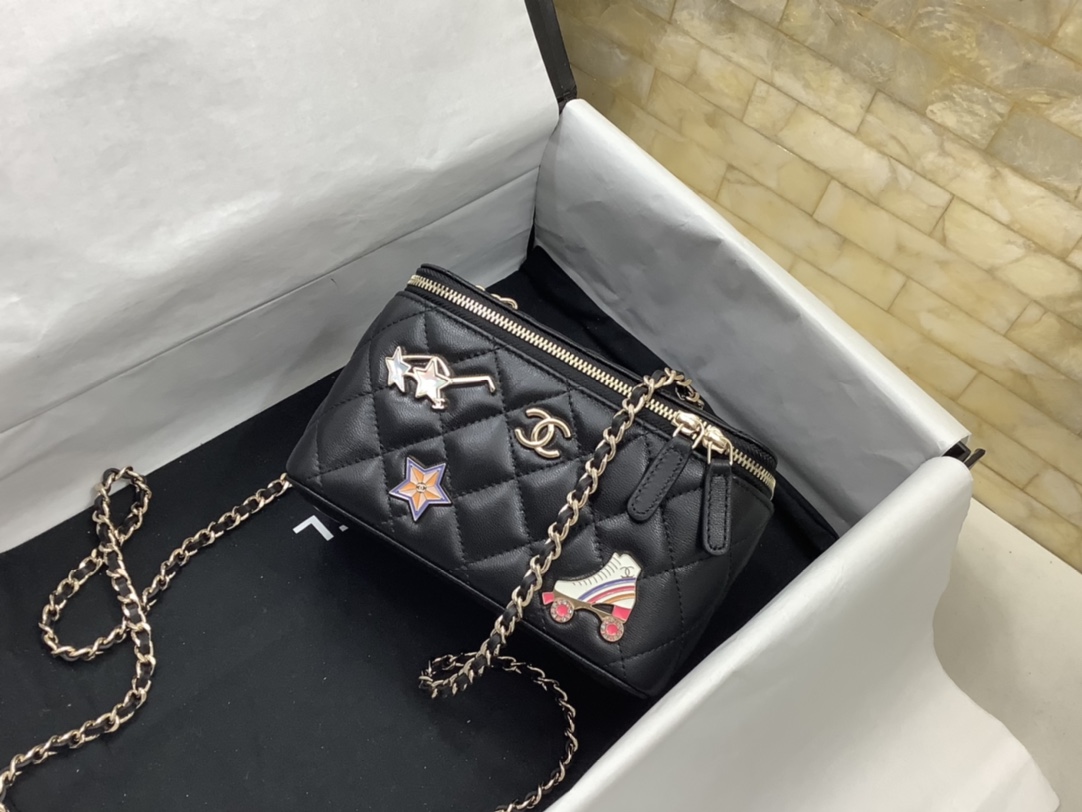 Ch@nel Cosmetic Bag-Lambskin-17*9.5*8CM