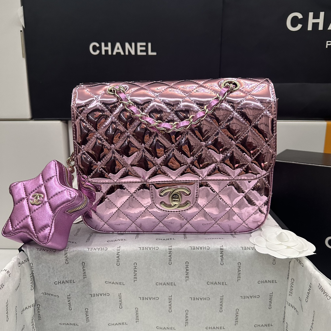 Ch@nel 2024SS Backpack & Star Coin Purse-18.5*23.5*8.5CM