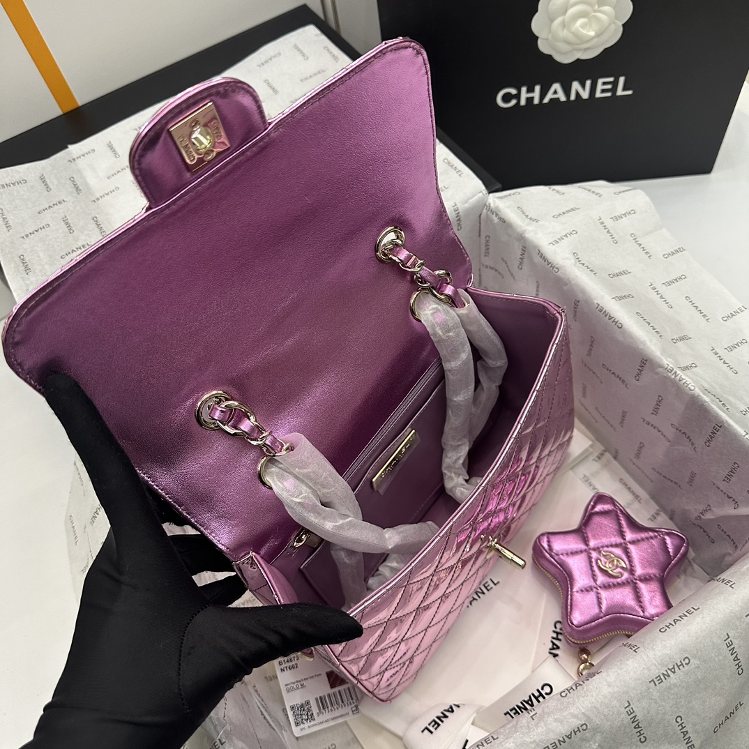 Ch@nel 2024SS Backpack & Star Coin Purse-18.5*23.5*8.5CM