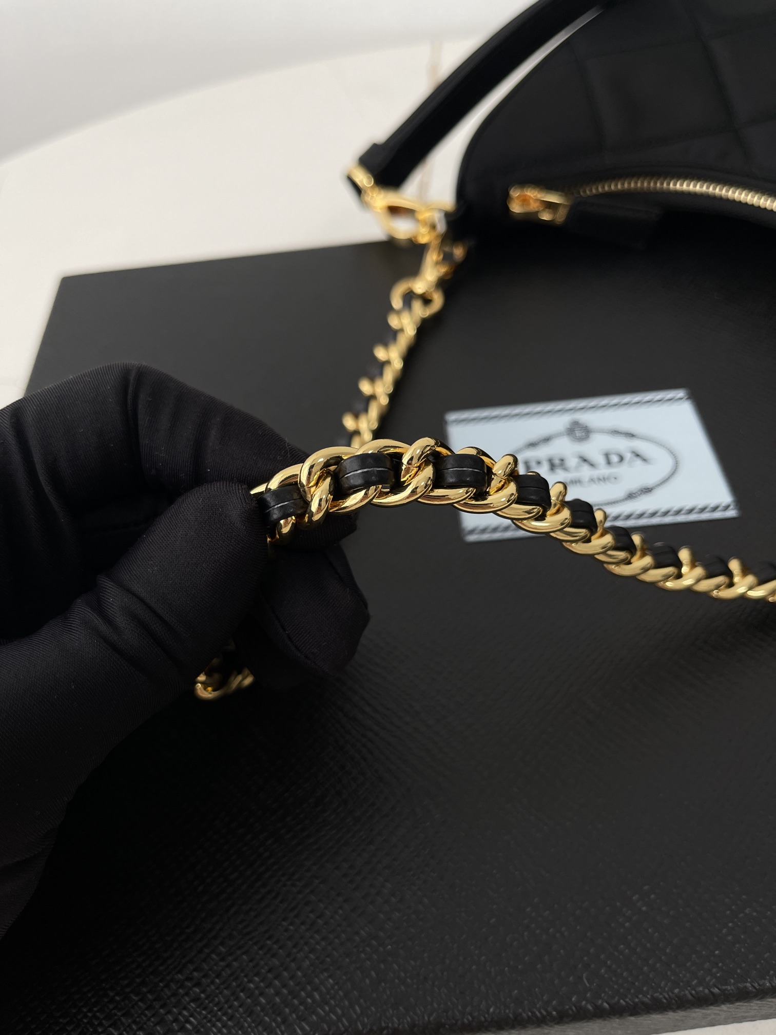 Pra*a nylon 1bc204b hobo bag-23*17*6.5cm