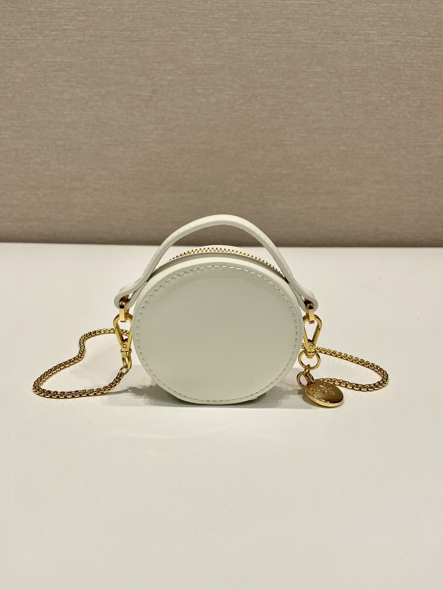 Pra*a 1nr023 mini round bag-8*8*3.5cm