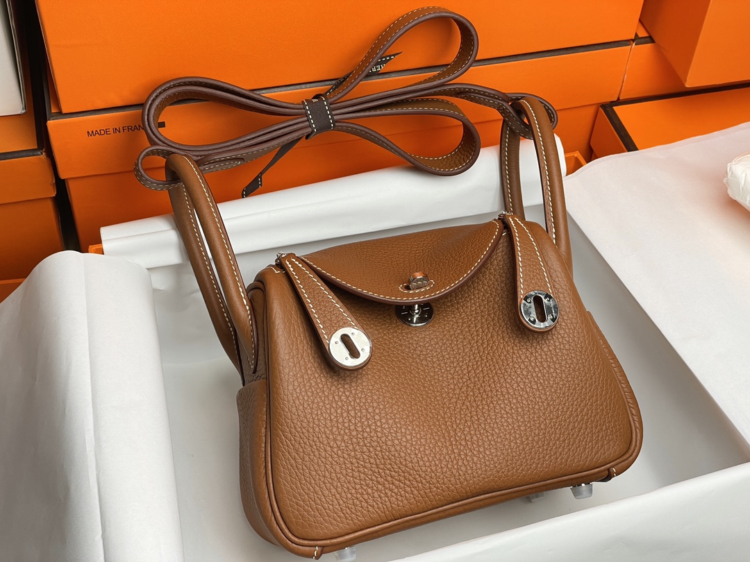 H**mes lindy 19-tc leather-19cm