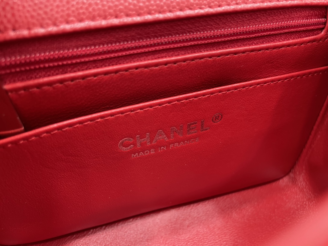 Ch@nel Flap Bag-Caviar Leather-17CM