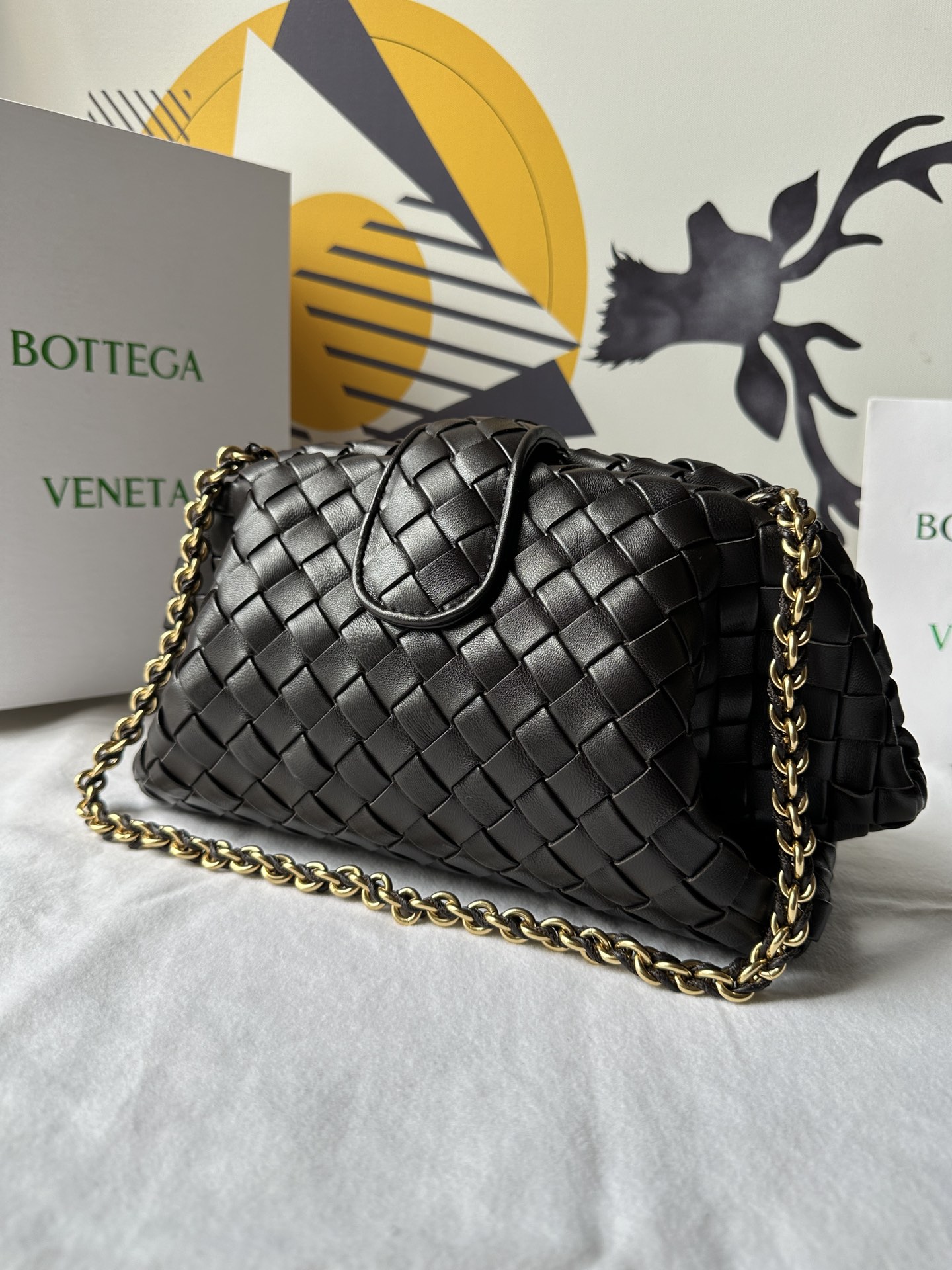 bo*te*ga Ve*ne*ta lauren 1980 teen leather clutch-31.5*16.5*11cm