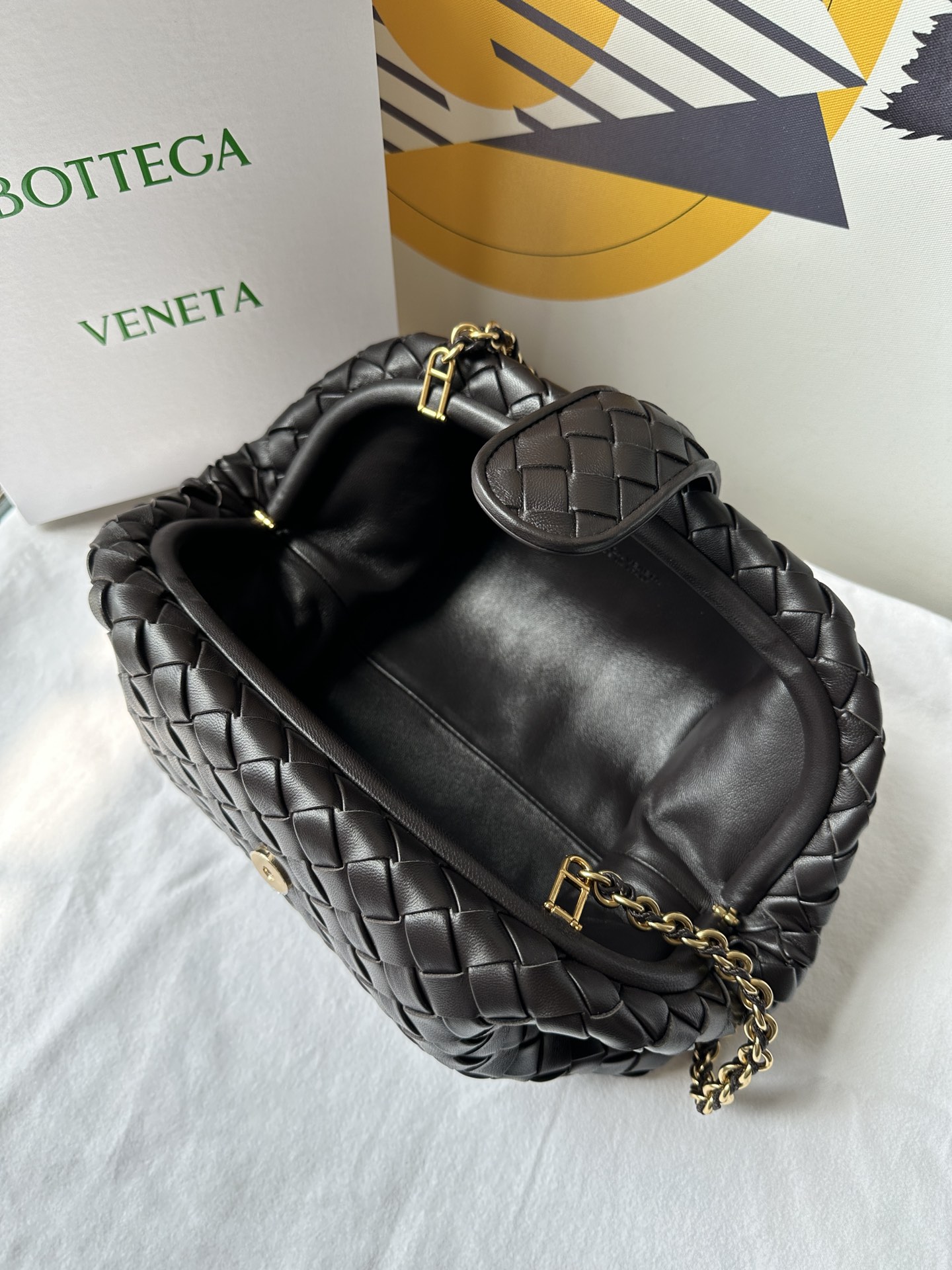 bo*te*ga Ve*ne*ta lauren 1980 teen leather clutch-31.5*16.5*11cm