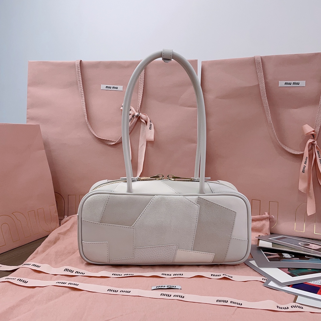 M*um*u arcadie leather collage handbag-28x12x9cm