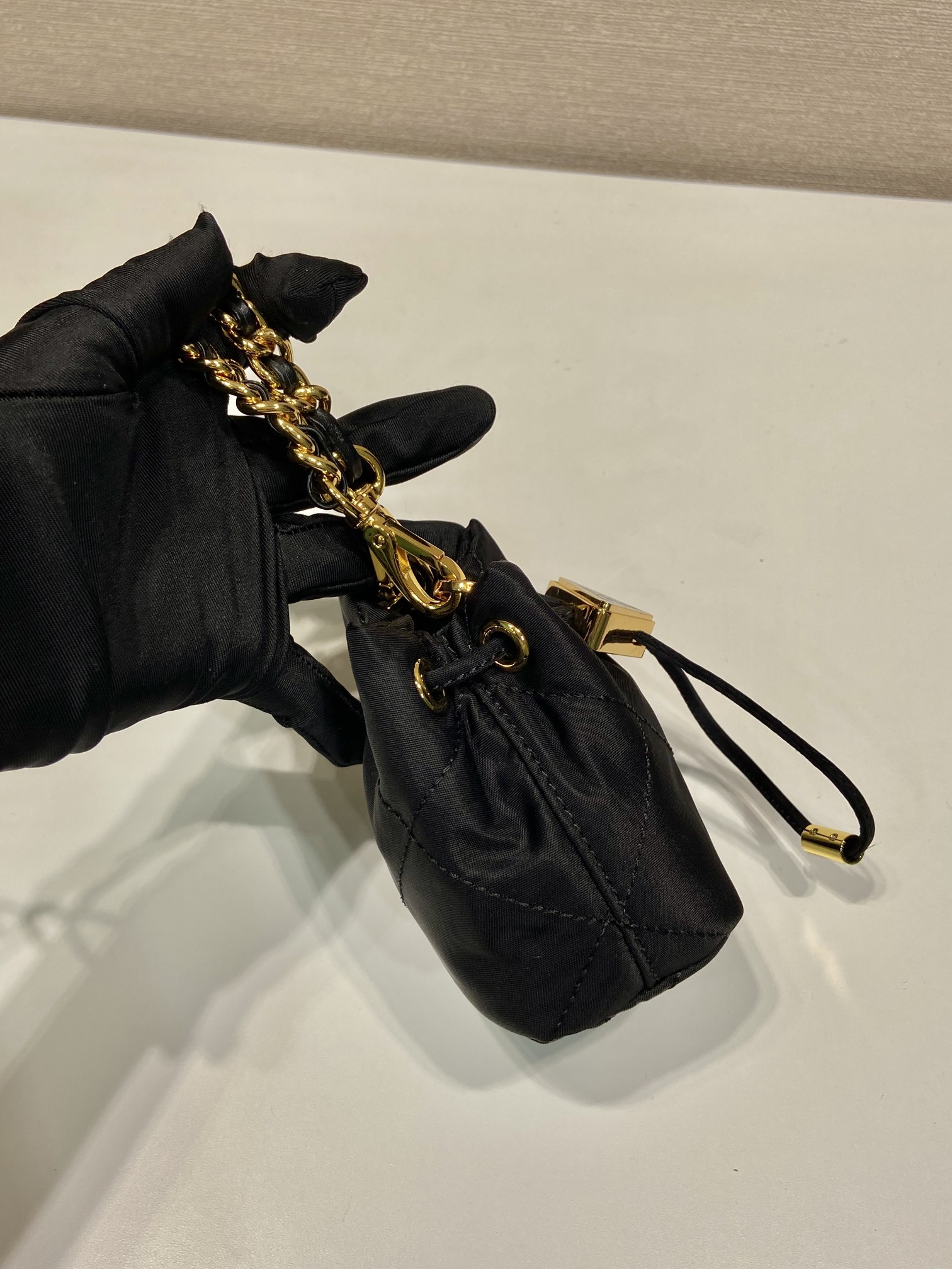 Pra*a sequin bucket 1nr016 bag-10*12*7cm