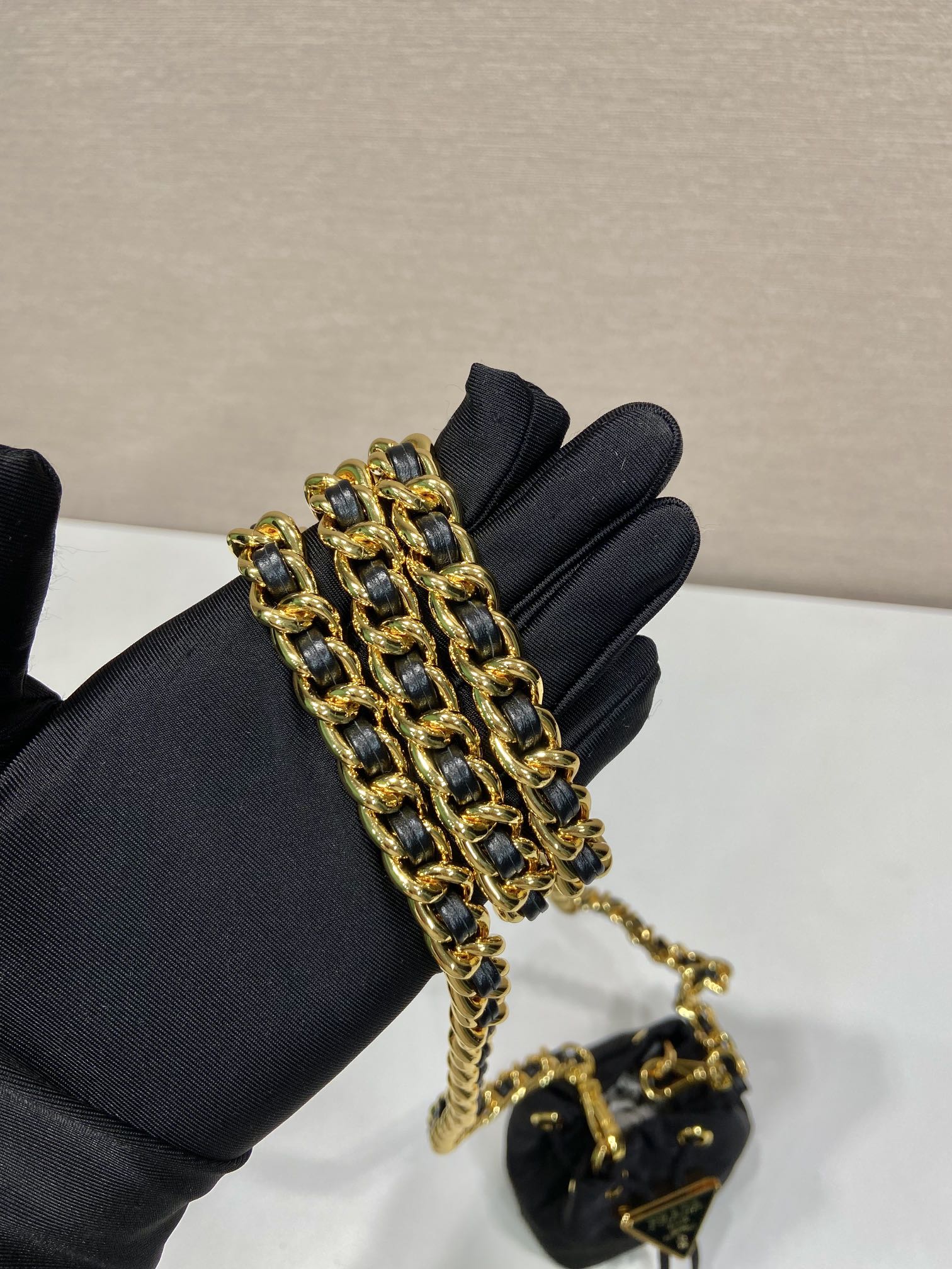 Pra*a sequin bucket 1nr016 bag-10*12*7cm